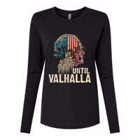 Until Valhalla Viking US Flag Vintage Til Valhalla Womens Cotton Relaxed Long Sleeve T-Shirt