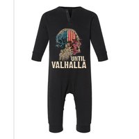 Until Valhalla Viking US Flag Vintage Til Valhalla Infant Fleece One Piece