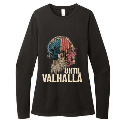 Until Valhalla Viking US Flag Vintage Til Valhalla Womens CVC Long Sleeve Shirt