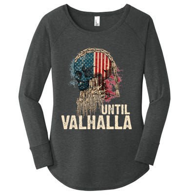 Until Valhalla Viking US Flag Vintage Til Valhalla Women's Perfect Tri Tunic Long Sleeve Shirt