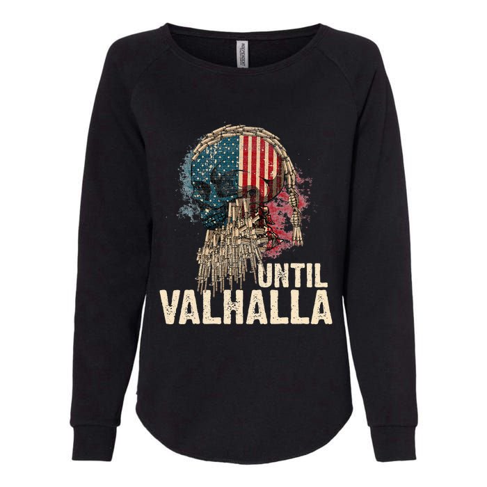 Until Valhalla Viking US Flag Vintage Til Valhalla Womens California Wash Sweatshirt