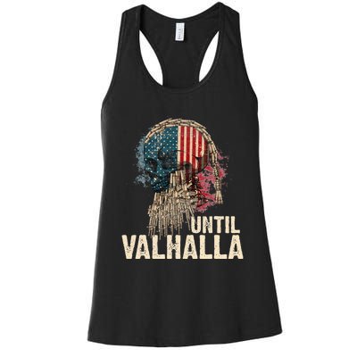 Until Valhalla Viking US Flag Vintage Til Valhalla Women's Racerback Tank