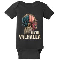 Until Valhalla Viking US Flag Vintage Til Valhalla Baby Bodysuit