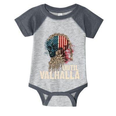 Until Valhalla Viking US Flag Vintage Til Valhalla Infant Baby Jersey Bodysuit