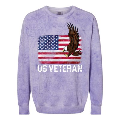 US Veteran Vintage American Bald Eagle Colorblast Crewneck Sweatshirt