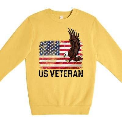 US Veteran Vintage American Bald Eagle Premium Crewneck Sweatshirt