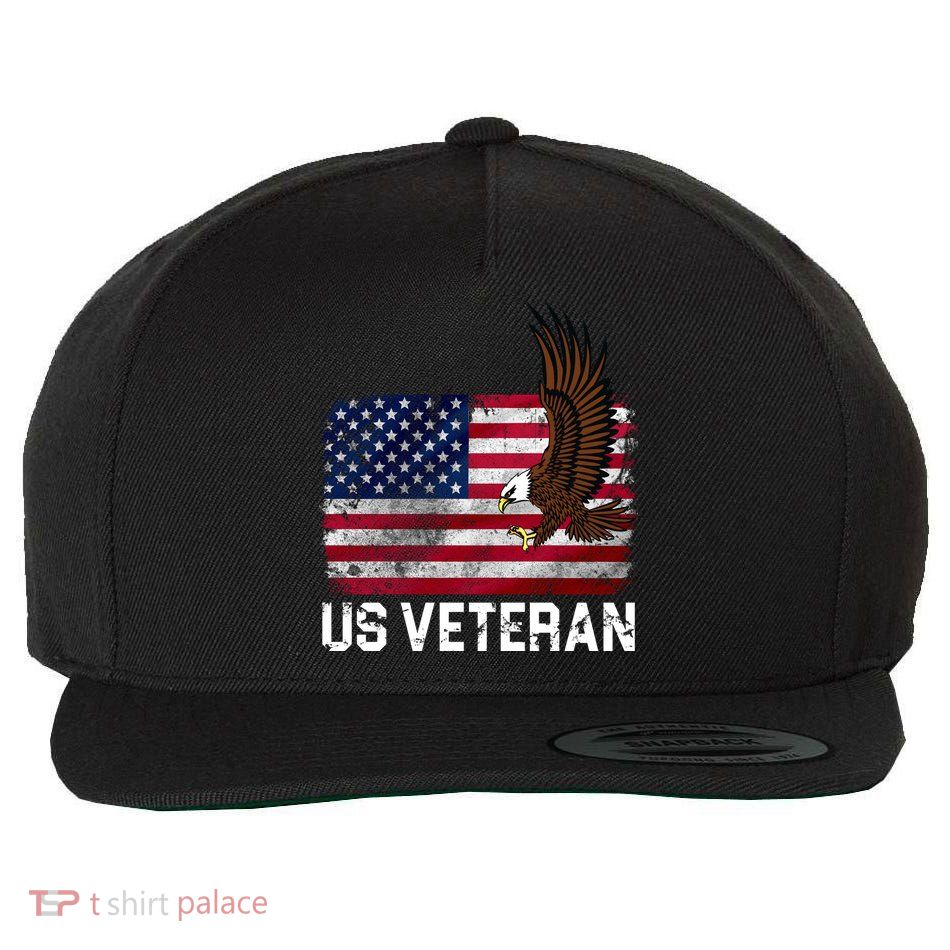 US Veteran Vintage American Bald Eagle Wool Snapback Cap