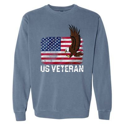 US Veteran Vintage American Bald Eagle Garment-Dyed Sweatshirt