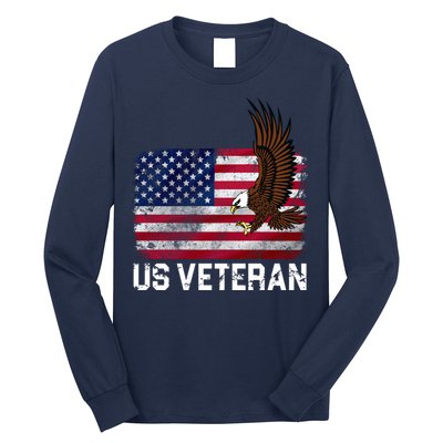 US Veteran Vintage American Bald Eagle Long Sleeve Shirt