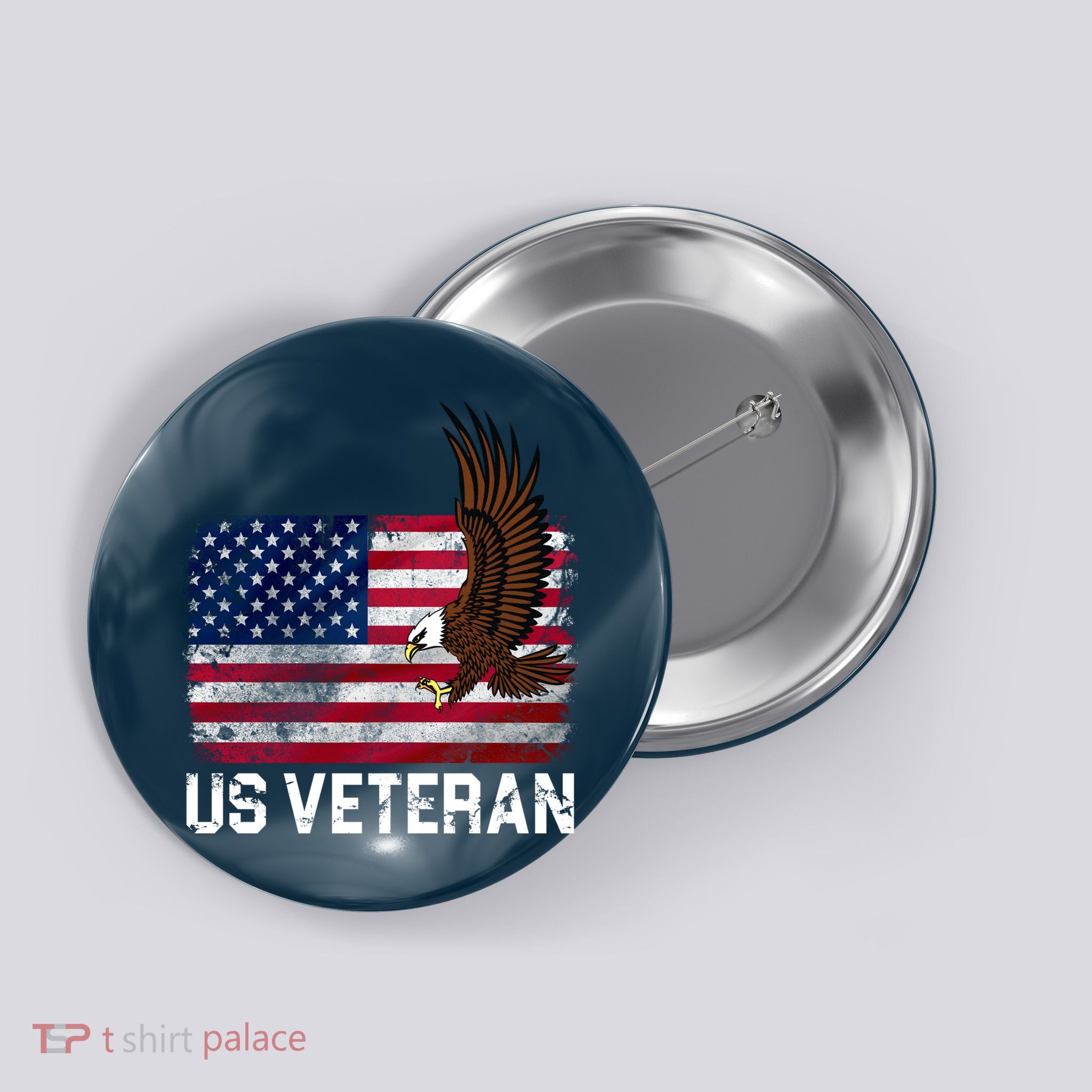 US Veteran Vintage American Bald Eagle Button