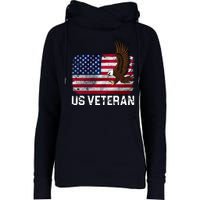 US Veteran Vintage American Bald Eagle Womens Funnel Neck Pullover Hood