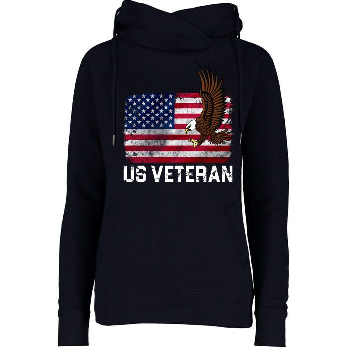 US Veteran Vintage American Bald Eagle Womens Funnel Neck Pullover Hood