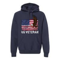 US Veteran Vintage American Bald Eagle Premium Hoodie