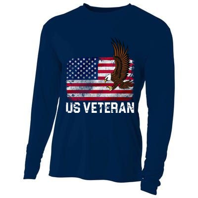 US Veteran Vintage American Bald Eagle Cooling Performance Long Sleeve Crew