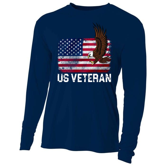 US Veteran Vintage American Bald Eagle Cooling Performance Long Sleeve Crew