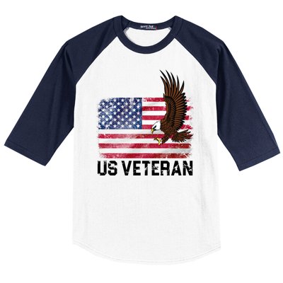 US Veteran Vintage American Bald Eagle Baseball Sleeve Shirt