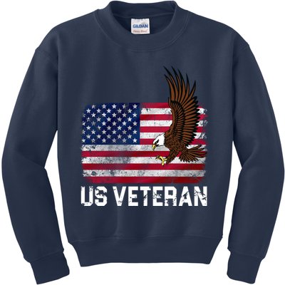 US Veteran Vintage American Bald Eagle Kids Sweatshirt