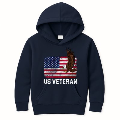 US Veteran Vintage American Bald Eagle Kids Hoodie