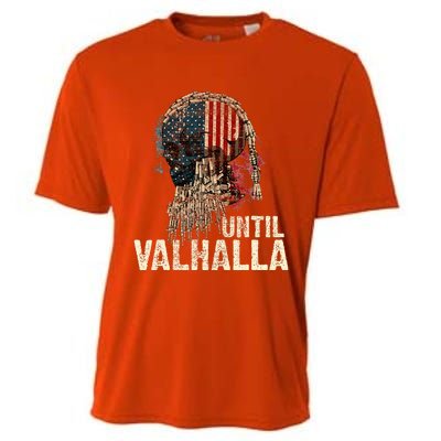 Until Valhalla Viking Us Flag Vintage Til Valhalla Cooling Performance Crew T-Shirt