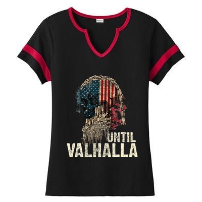 Until Valhalla Viking Us Flag Vintage Til Valhalla Ladies Halftime Notch Neck Tee