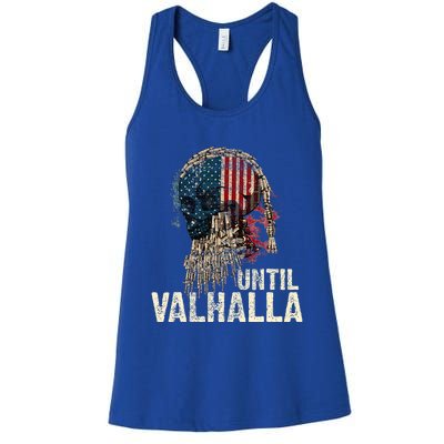 Until Valhalla Viking Us Flag Vintage Til Valhalla Women's Racerback Tank