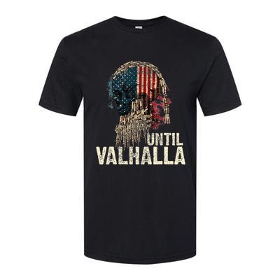 Until Valhalla Viking Us Flag Vintage Til Valhalla Softstyle CVC T-Shirt