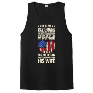 Us Veteran Wife Saying Proud Us Veteran Wife Friend Gift PosiCharge Competitor Tank