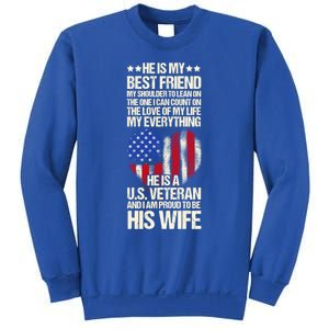 Us Veteran Wife Saying Proud Us Veteran Wife Friend Gift Sweatshirt