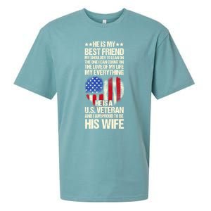 Us Veteran Wife Saying Proud Us Veteran Wife Friend Gift Sueded Cloud Jersey T-Shirt