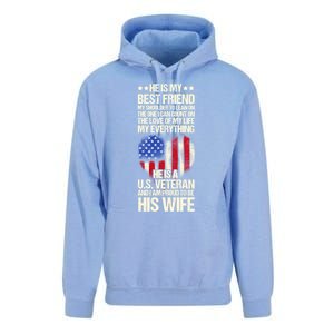 Us Veteran Wife Saying Proud Us Veteran Wife Friend Gift Unisex Surf Hoodie