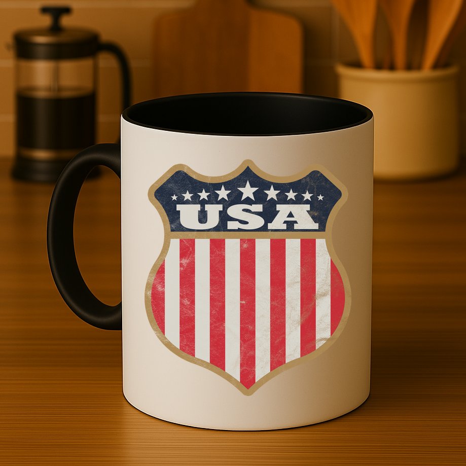 USA Vintage White Cool USA Flag Vintage Mug