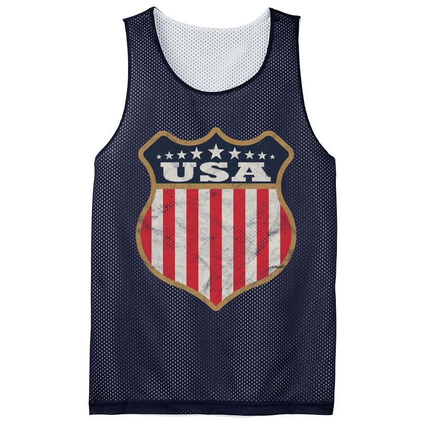 USA Vintage White Cool USA Flag Vintage Mesh Reversible Basketball Jersey Tank