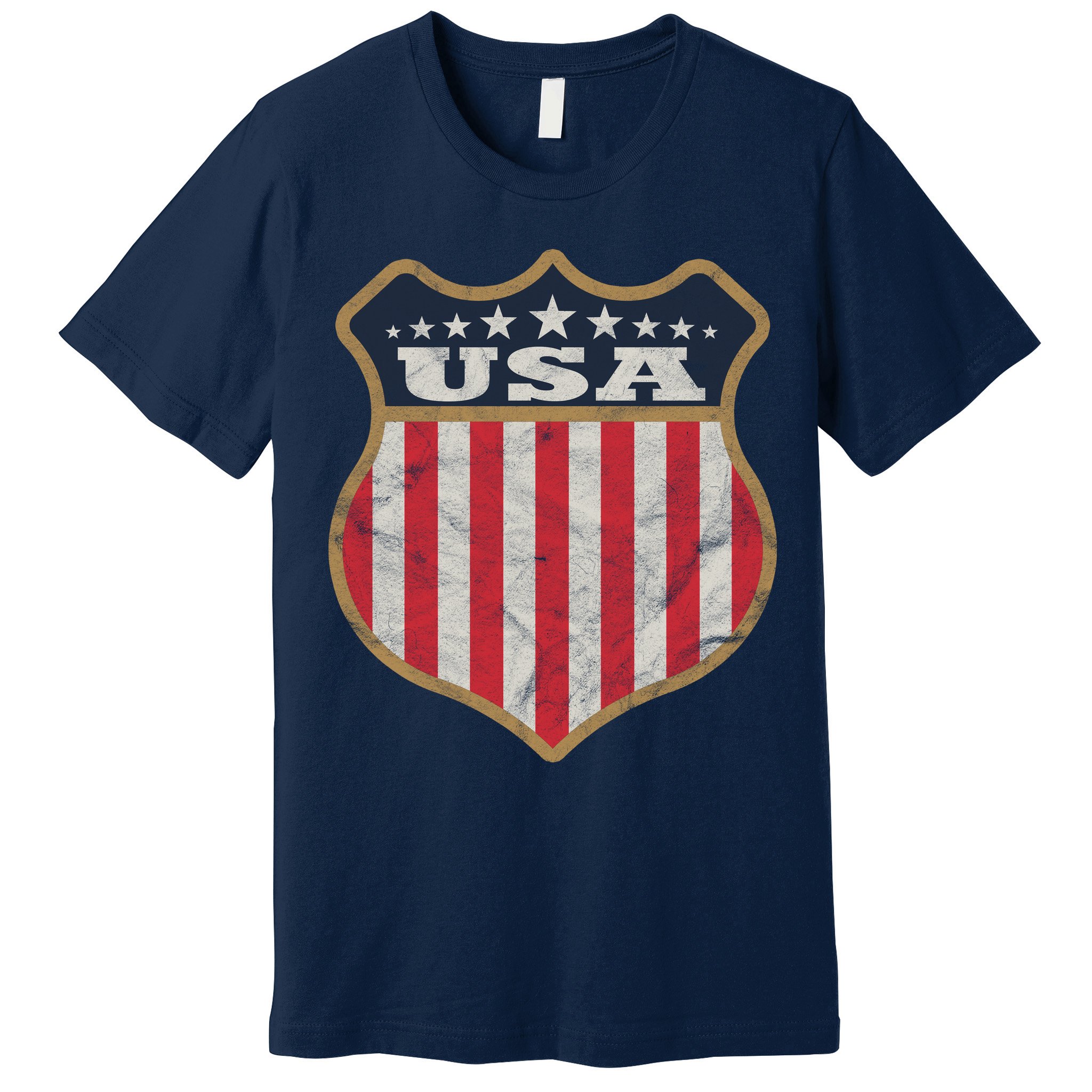 USA Vintage White Cool USA Flag Vintage Premium T-Shirt