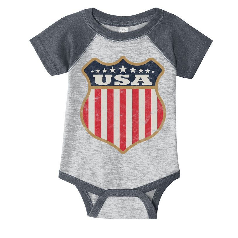 USA Vintage White Cool USA Flag Vintage Infant Baby Jersey Bodysuit