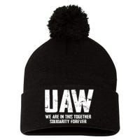 UAW We Are In This Together Solidarity Forever Pom Pom 12in Knit Beanie