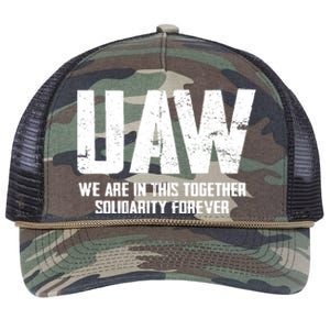 UAW We Are In This Together Solidarity Forever Retro Rope Trucker Hat Cap