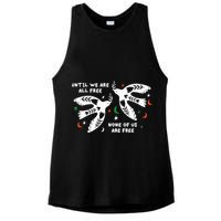 Until We Are All Free None Of Us Are Free Free Palestine Ladies PosiCharge Tri-Blend Wicking Tank