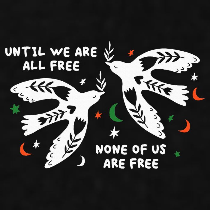 Until We Are All Free None Of Us Are Free Free Palestine Ladies PosiCharge Tri-Blend Wicking Tank