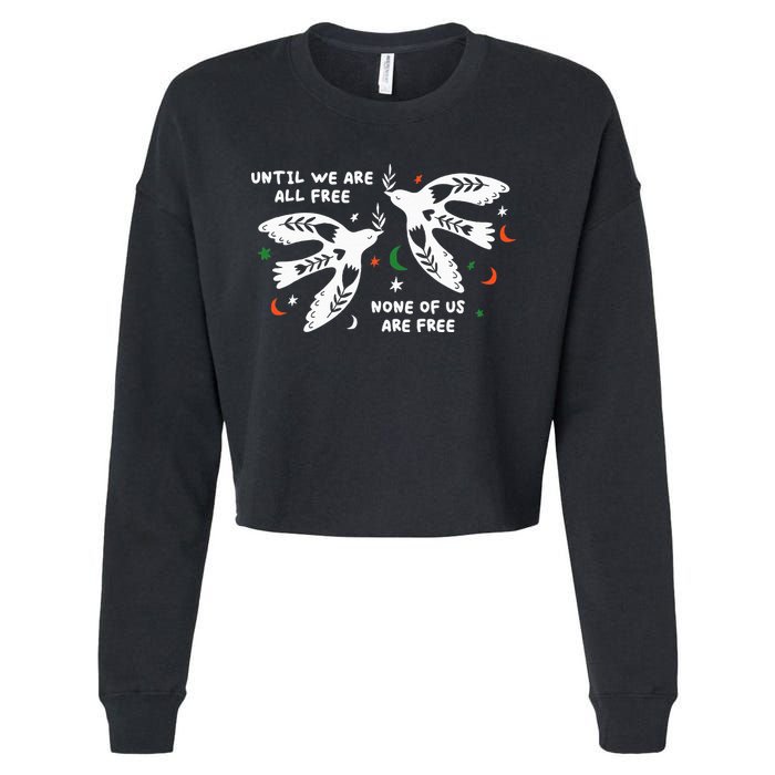 Until We Are All Free None Of Us Are Free Free Palestine Cropped Pullover Crew