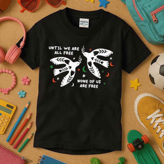 Until We Are All Free None Of Us Are Free Free Palestine Kids T-Shirt