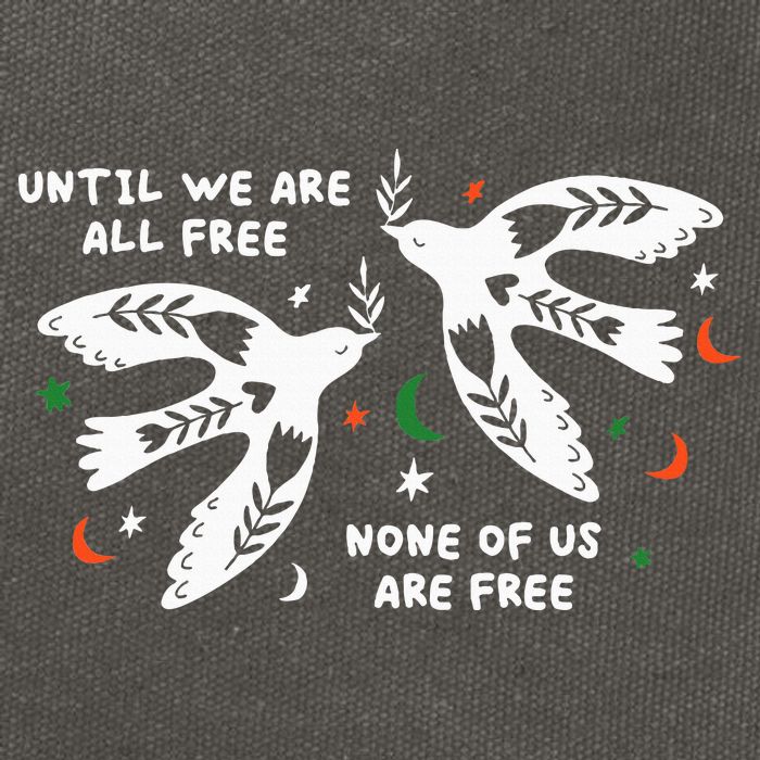 Until We Are All Free None Of Us Are Free Free Palestine Cotton Canvas Backpack