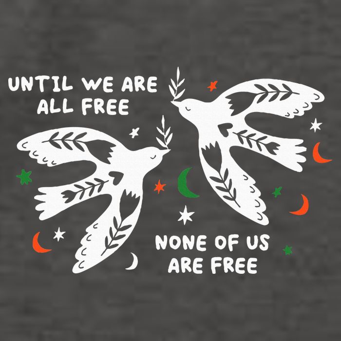 Until We Are All Free None Of Us Are Free Free Palestine Vector Backpack
