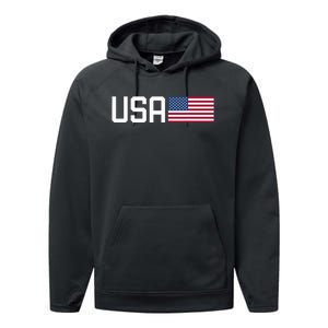 Usa Women American Flag 4th Of July Patriotic Performance Fleece Hoodie