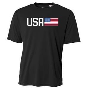 Usa Women American Flag 4th Of July Patriotic Cooling Performance Crew T-Shirt