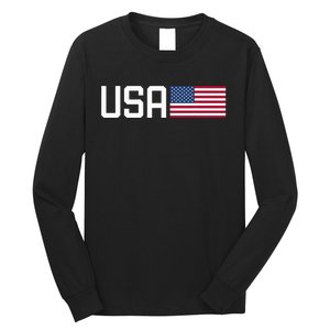 Usa Women American Flag 4th Of July Patriotic Long Sleeve Shirt