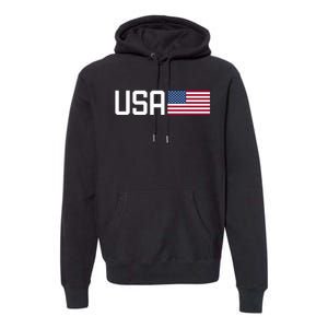 Usa Women American Flag 4th Of July Patriotic Premium Hoodie