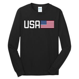 Usa Women American Flag 4th Of July Patriotic Tall Long Sleeve T-Shirt