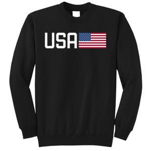 Usa Women American Flag 4th Of July Patriotic Tall Sweatshirt