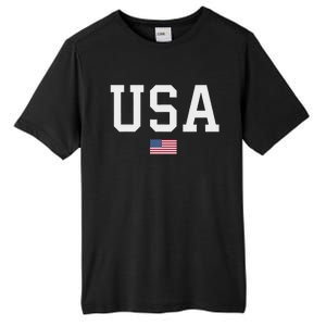 Usa Women American Flag Patriotic 4th Of July Tall Fusion ChromaSoft Performance T-Shirt