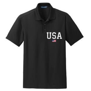 Usa Women American Flag Patriotic 4th Of July Dry Zone Grid Polo